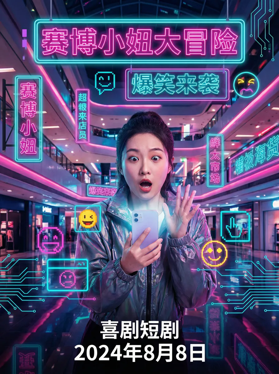 人间中毒未删减 在线高清 搞笑喜剧短剧 - 赛博小妞大冒险海报